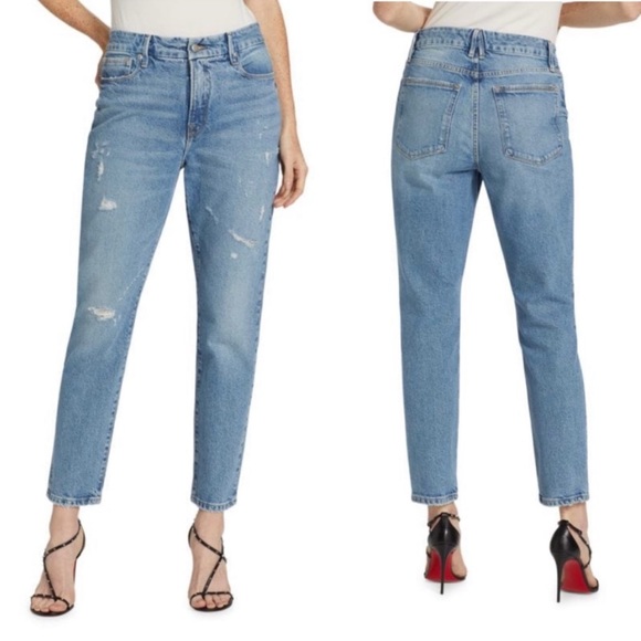 Good American Denim - Good American Good Classic Distressed Straight Leg Jeans